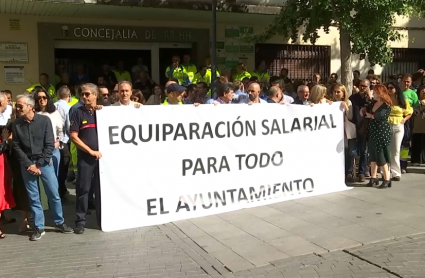 Protesta de empleados municipales Badajoz