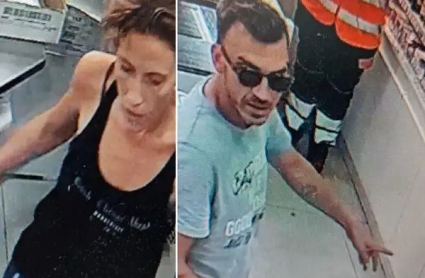 ​   Nélida Cristina Alves y Sidney Alberto Pereira, grabados por una cámara de seguridad  ​