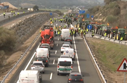 Grupo de agricultores cortando la EX-A1