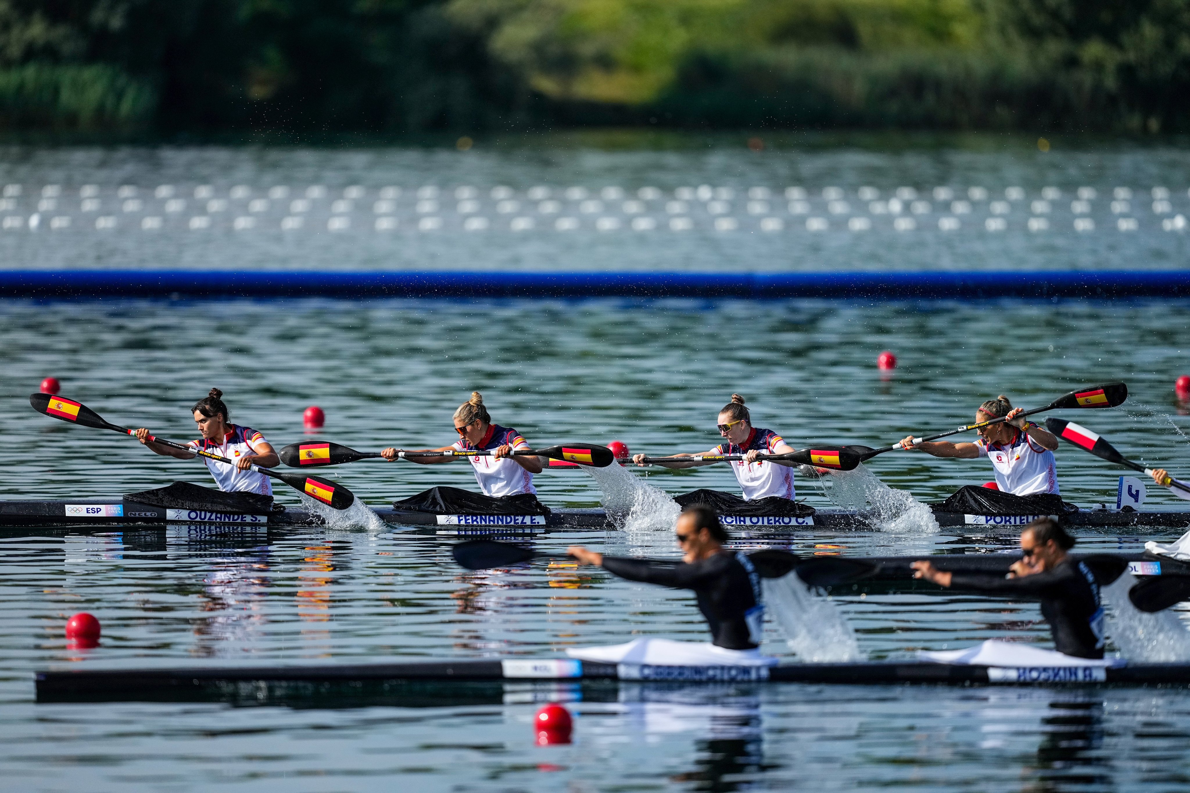 Estefanía Fernández compitiendo en su final del K4-500m