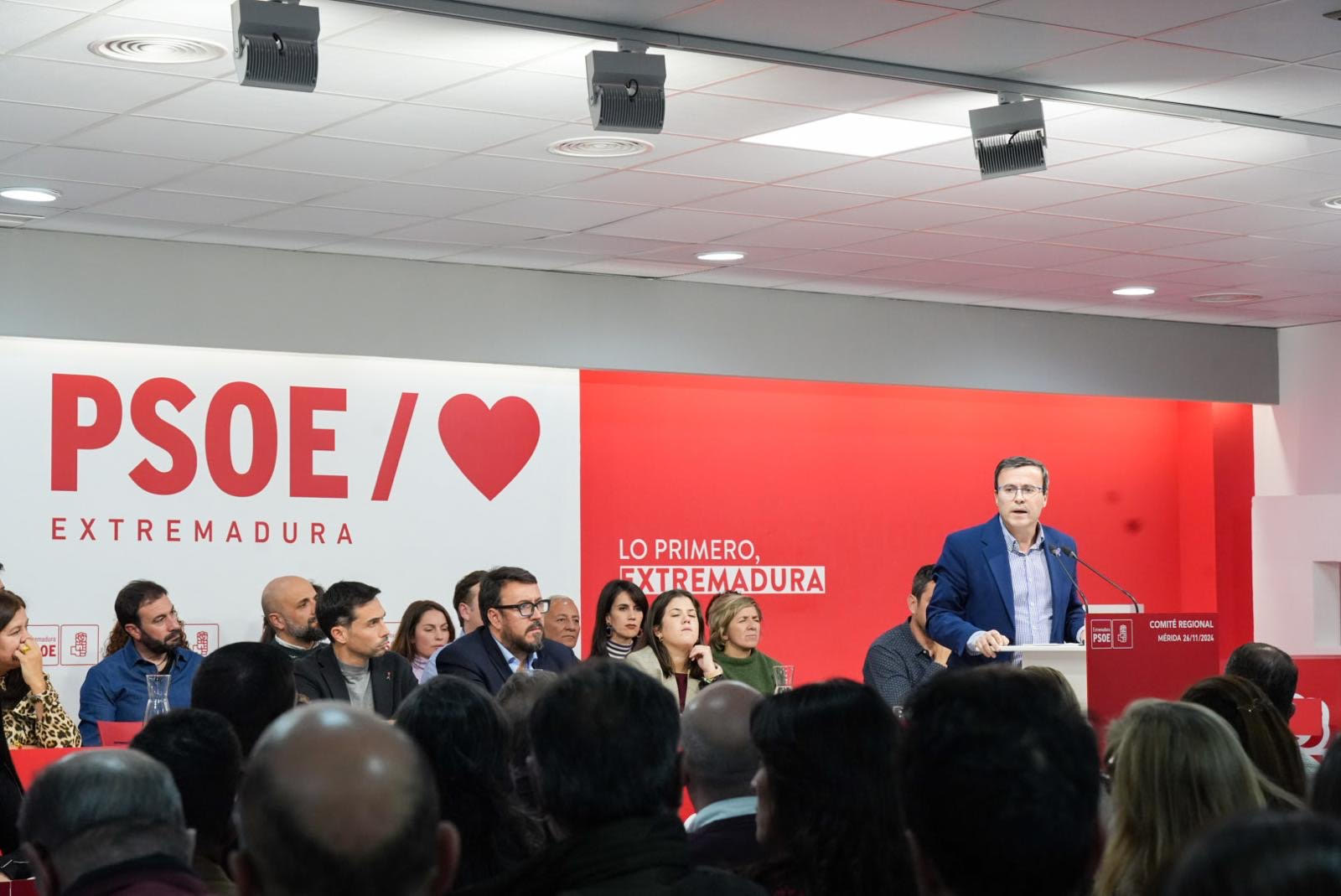 Miguel Ángel Gallardo interviene en el Comité Regional del PSOE de Extremadura