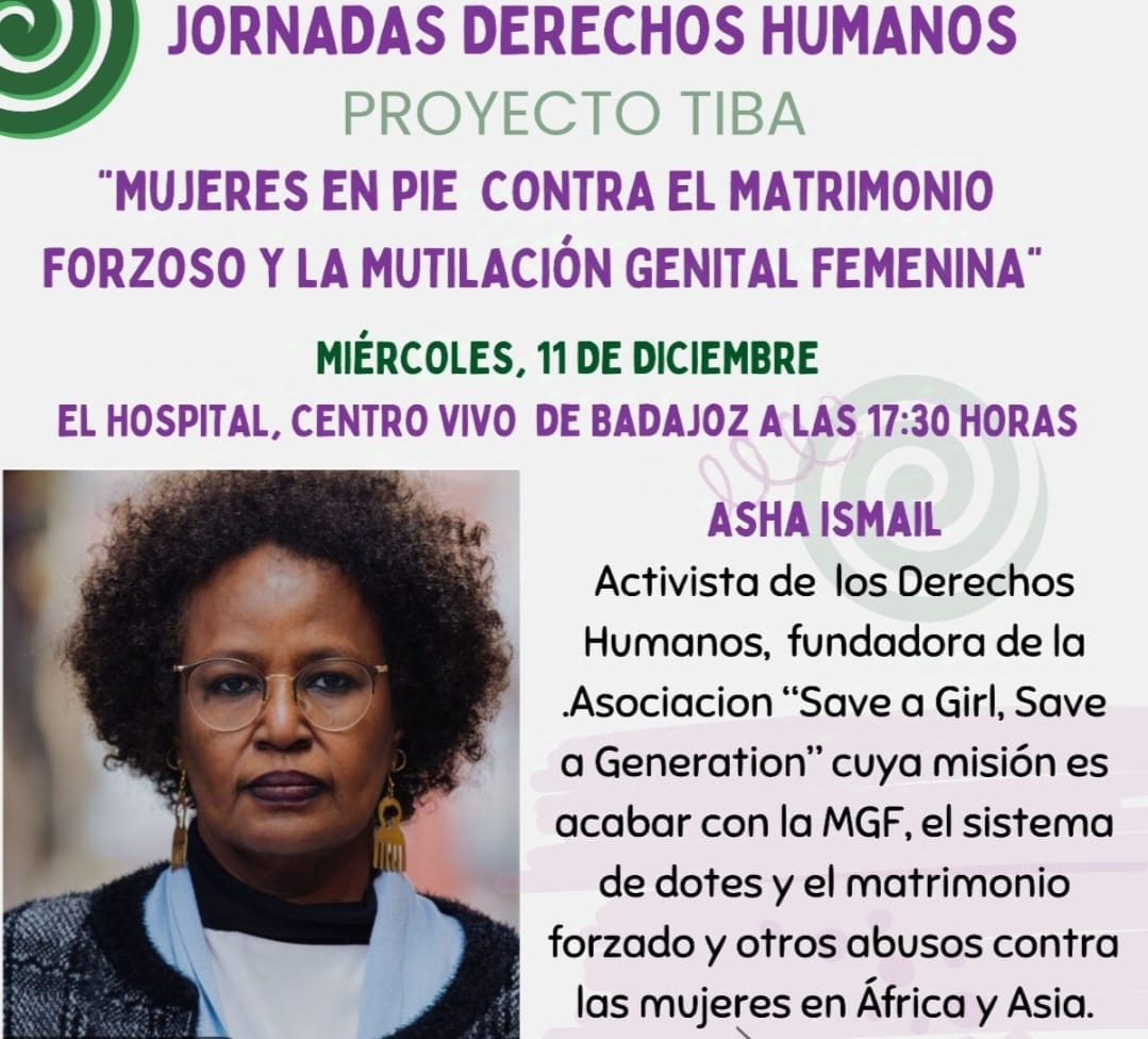 Parte del cartel del seminario "Mujeres en pie contra el matrimonio forzoso y la mutilación genital femenina"