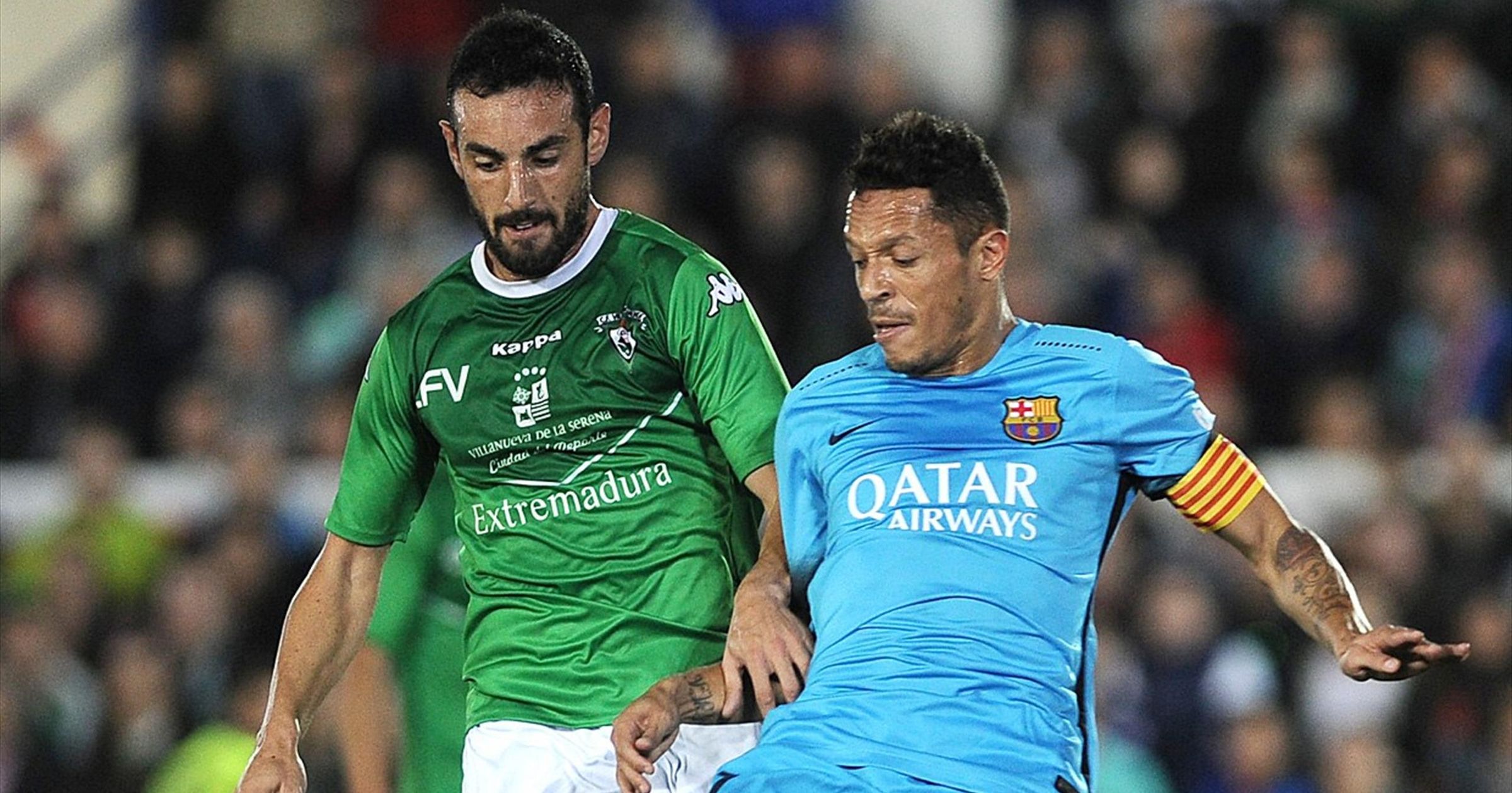 Javi Sánchez, leyenda del Villanovense, enfrentándose al FC Barcelona