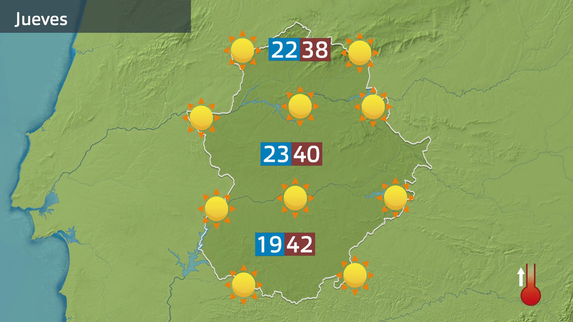Mapa de previsión del jueves 7 de agosto
