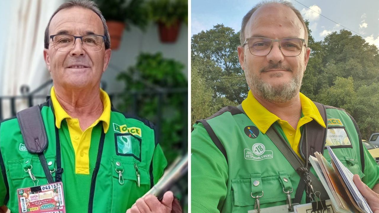 Anastasio Gracia Calamonte y José María Díaz Romero, vendedores de la ONCE