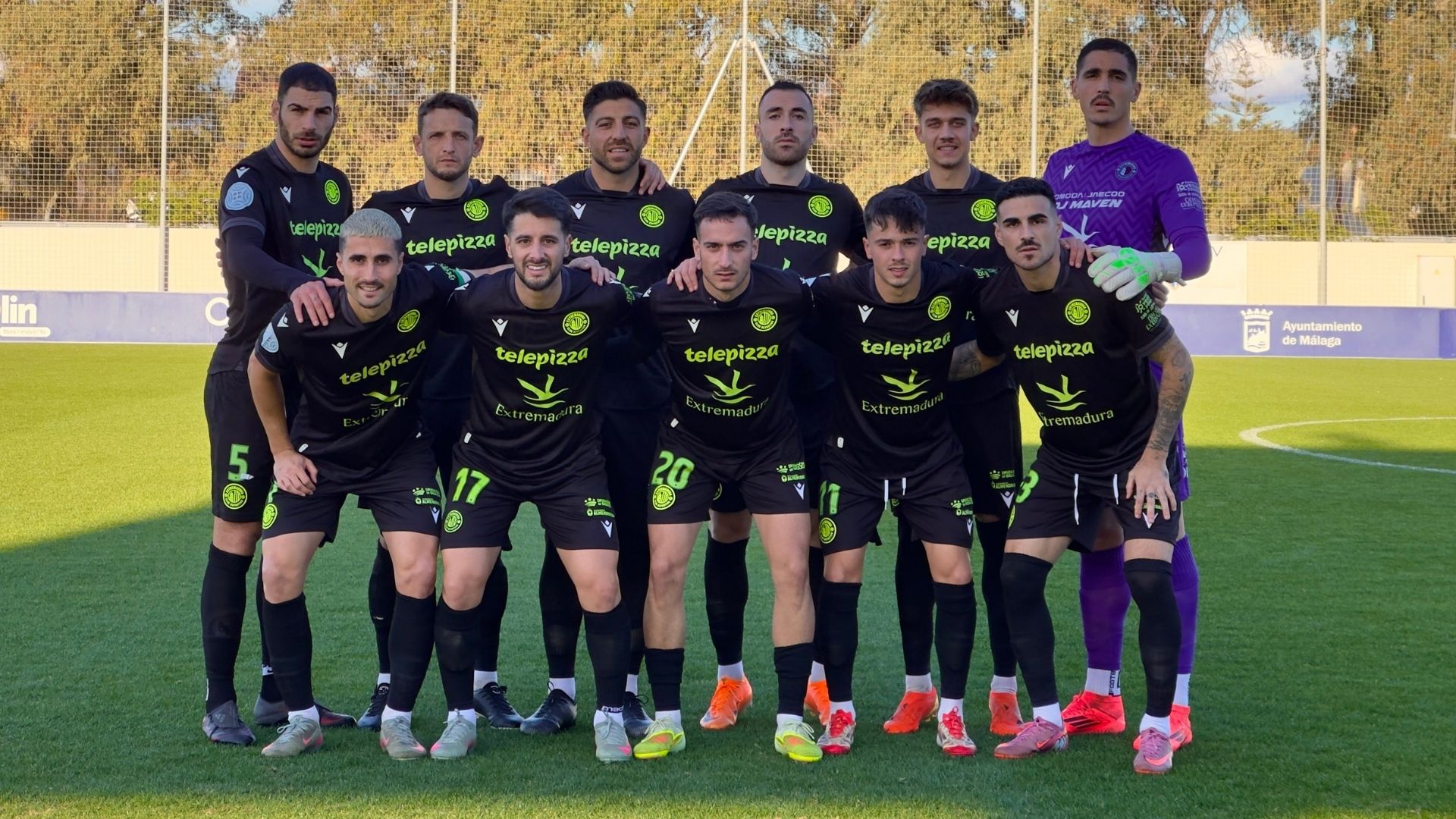 Once inicial del Extremadura en su partido frente al Atlético Malagueño