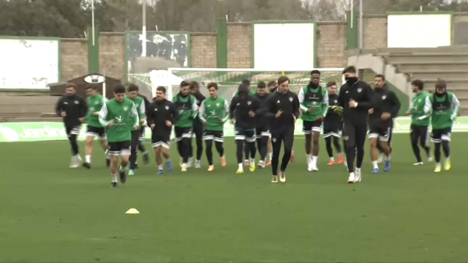 Entrenamiento del Cacereño, preparando el partido frente al Pontevedra