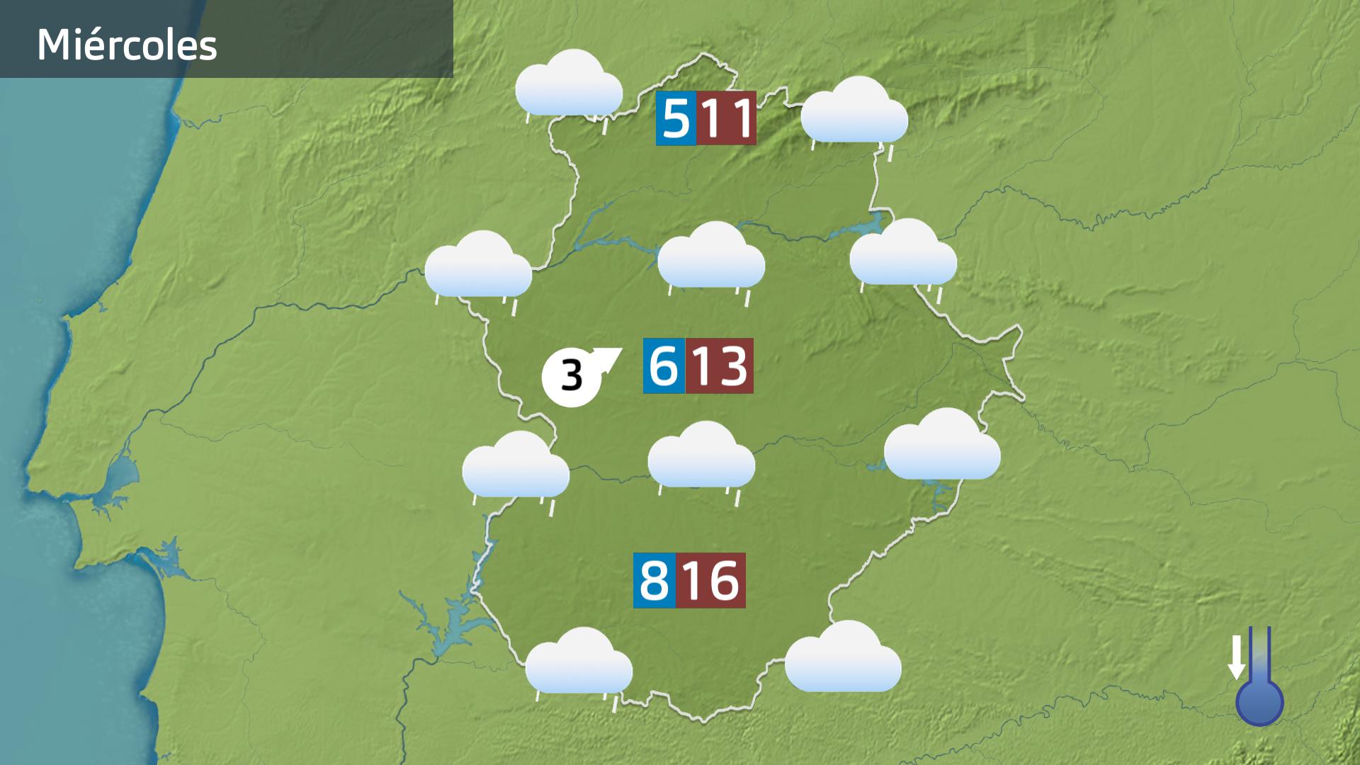 Mapa de previsión del 18 de febrero