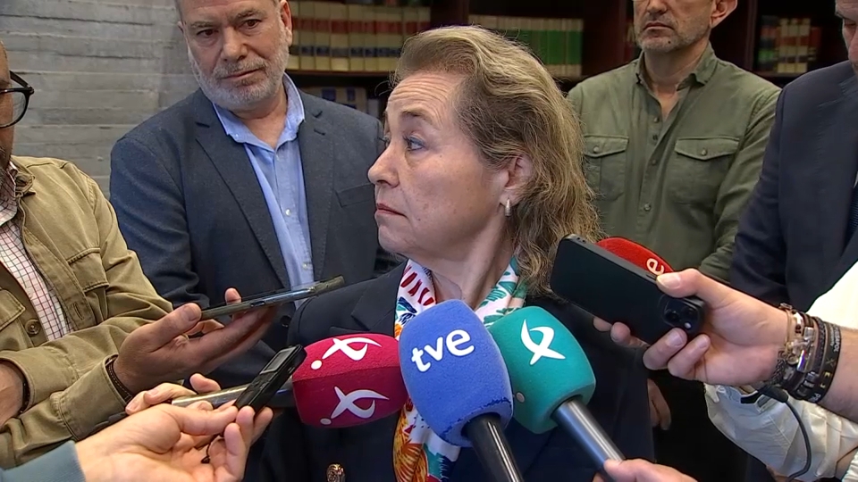 Mercedes Vaquera, consejera de Educación en funciones, atiende a los medios de comunicación