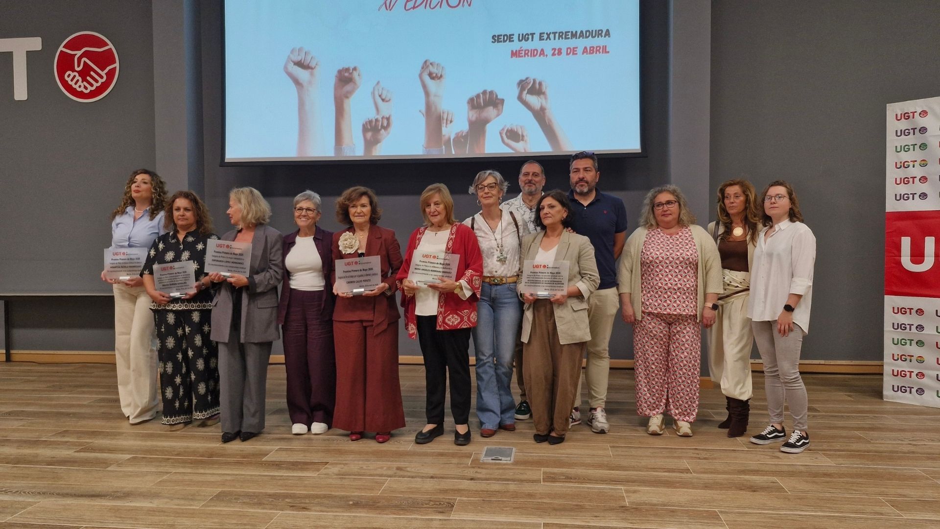 Galardonados con los Premios Primero de Mayo de UGT Extremadura