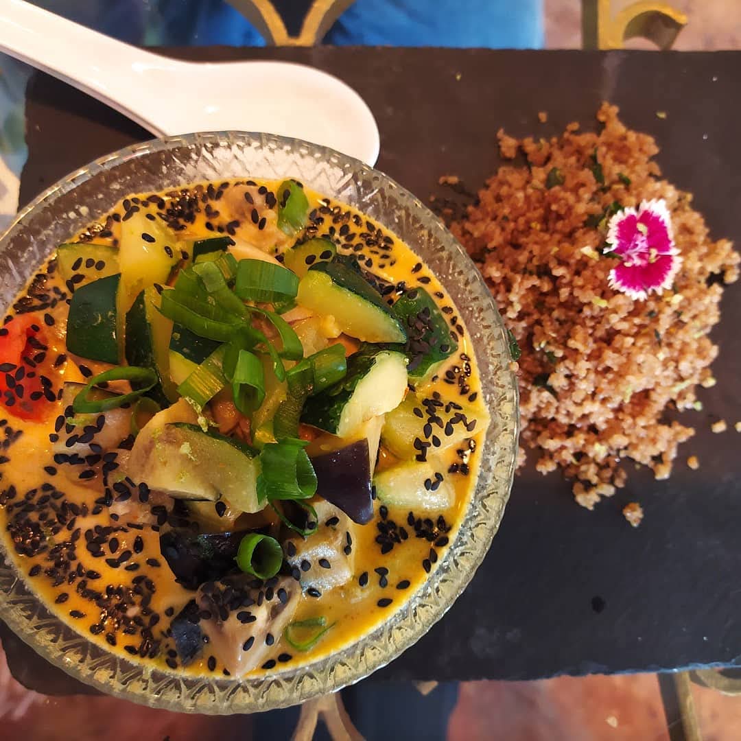 Plato de comida vegana