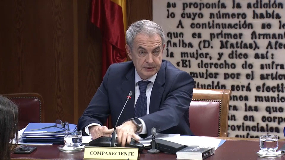 José Luis Rodríguez Zapatero comparece en el Senado en una imagen de archivo