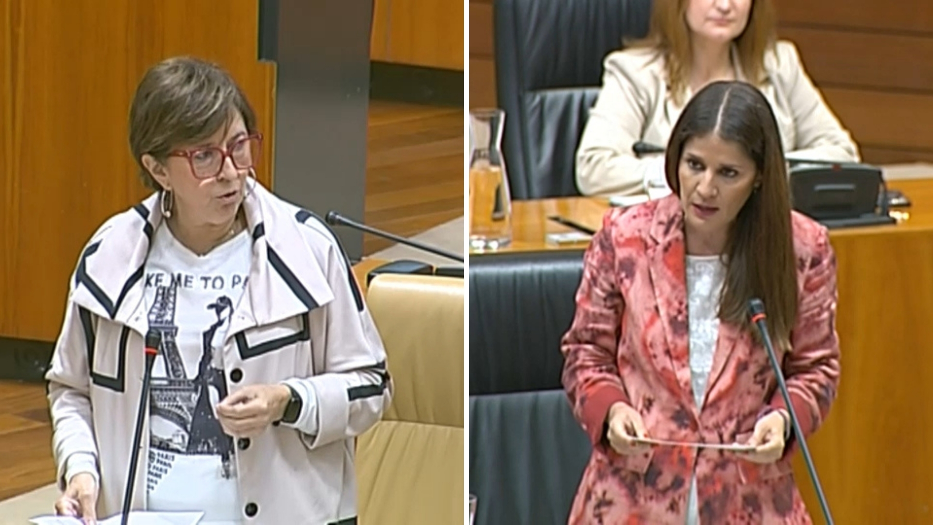 A la izquierda, la consejera Industria, Energía, Ciencia y Territorio; a la derecha, la diputada del PSOE, Isabel Gil Rosiña