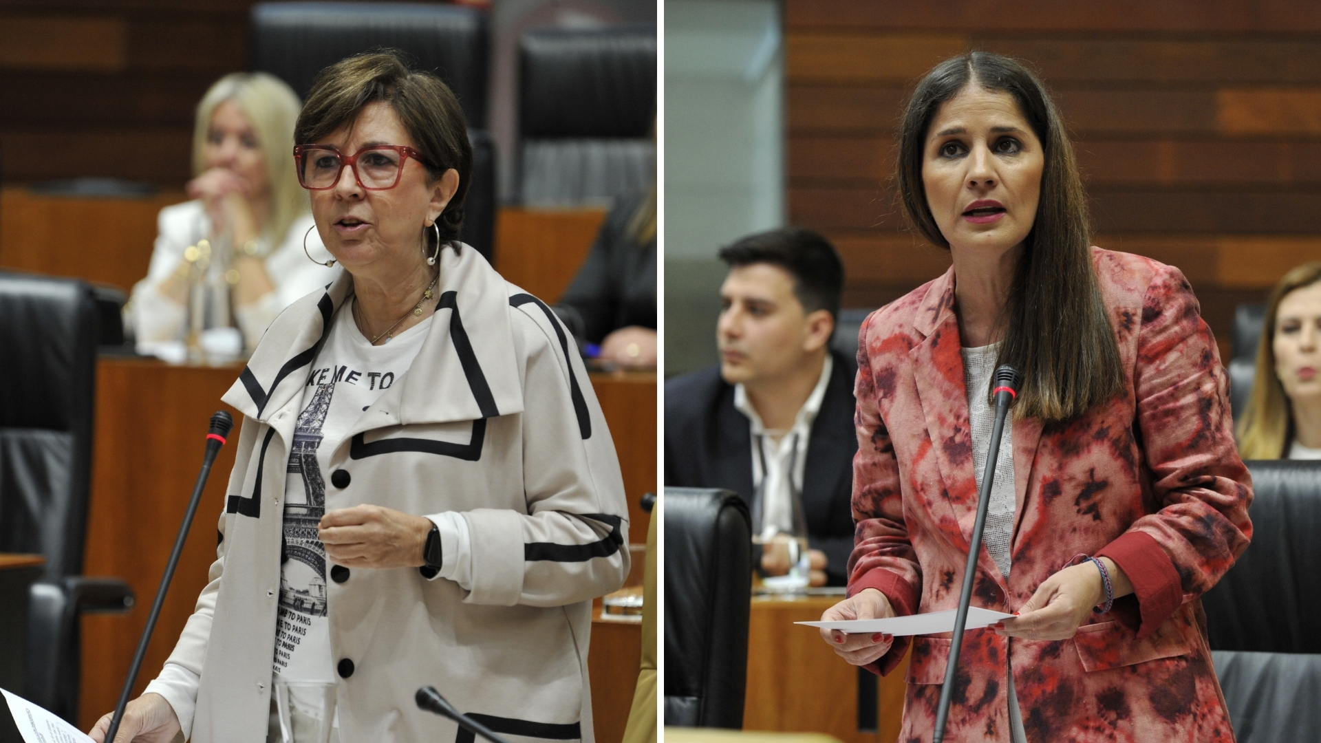 A la izquierda, la consejera Industria, Energía, Ciencia y Territorio; a la derecha, la diputada del PSOE, Isabel Gil Rosiña