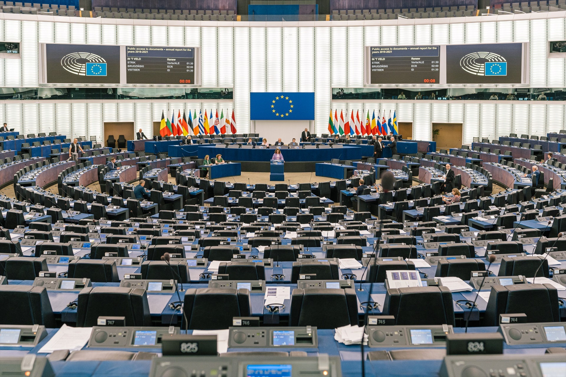 Vista general del hemiciclo del Parlamento Europeo