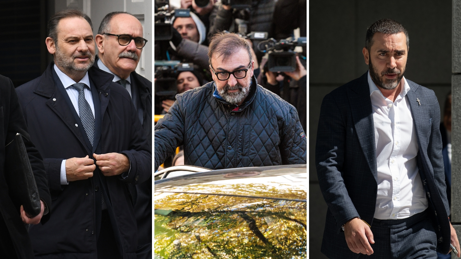 El ex ministro de Transportes José Luis Ábalos, el exasesor ministerial Koldo García y el empresario Víctor de Aldama.