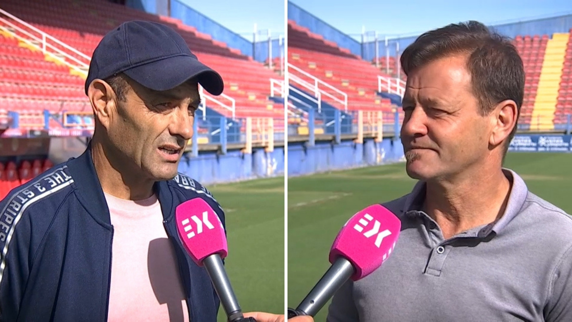 Pedro José y Manuel Mosquera, exjugadores del CF Extremadura 