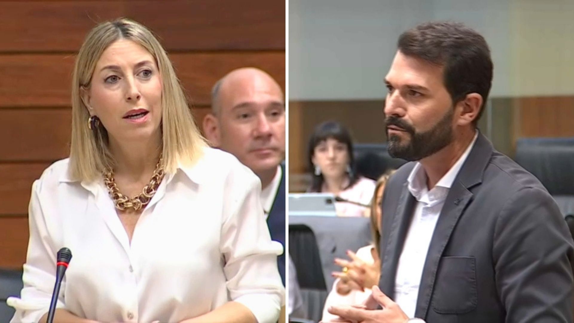 María Guardiola, presidenta de la Junta de Extremadura, y Álvaro Sánchez Cotrina, diputado en la Asamblea por el Grupo Parlamentario Socialista