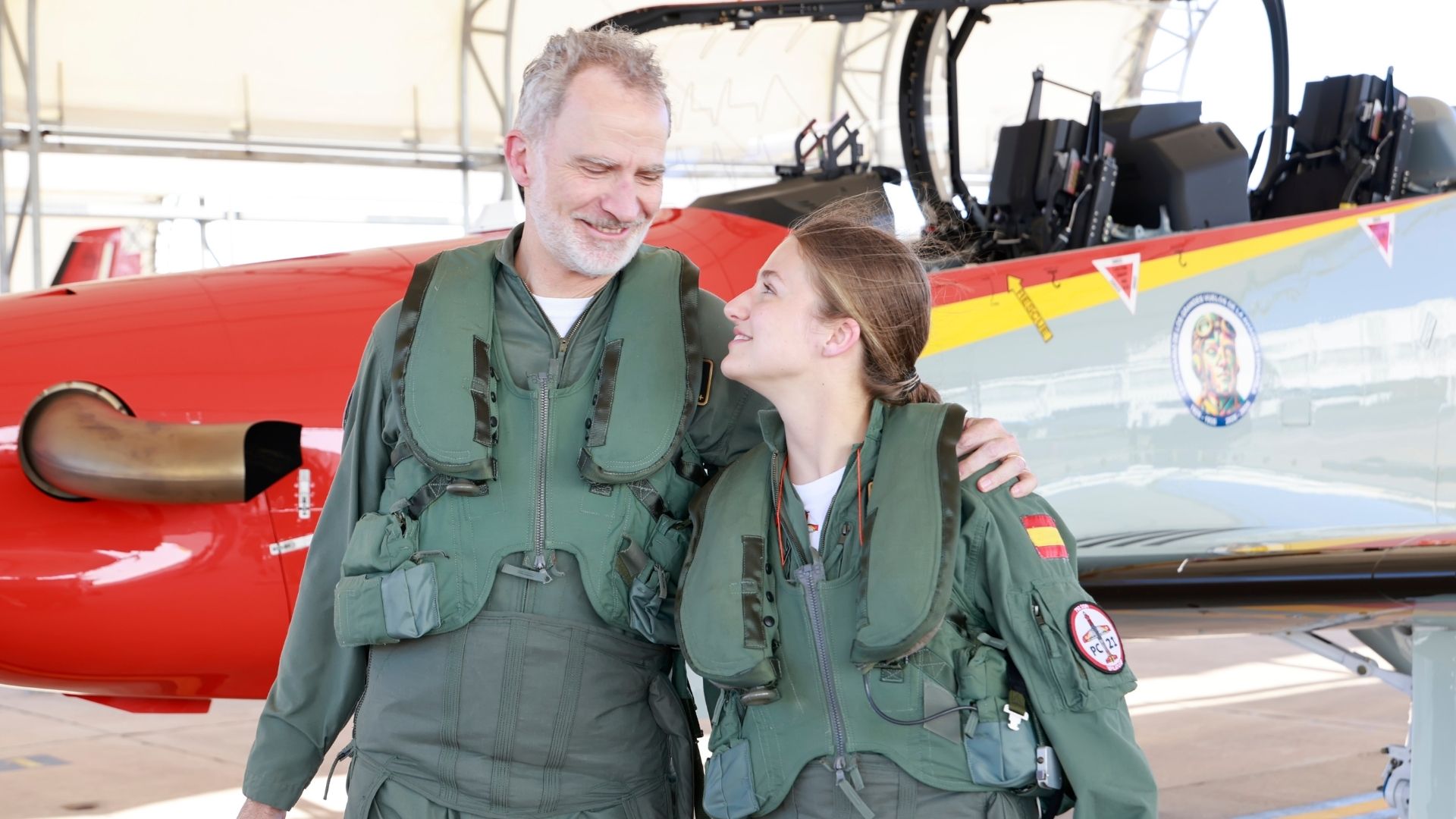 Vuelo de Instrucción de la princesa Leonor junto a su padre, Felipe VI, en la Academia General del Aire y del Espacio,