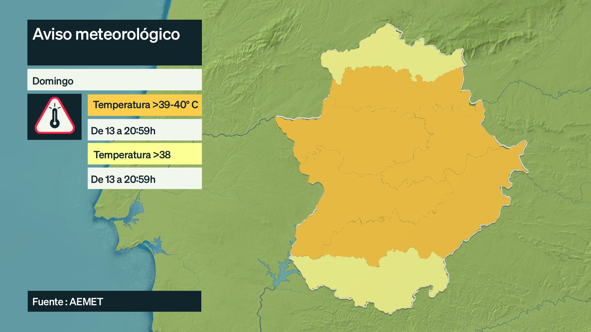 Mapa de avisos del 21 de junio