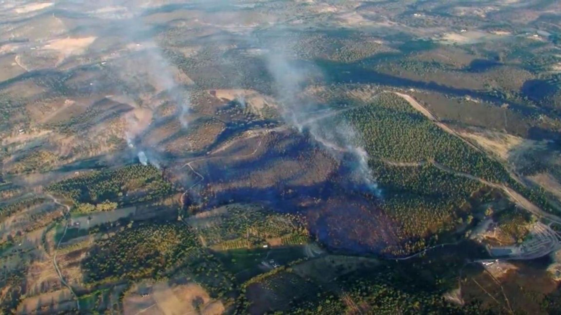 Imagen aérea del incendio 