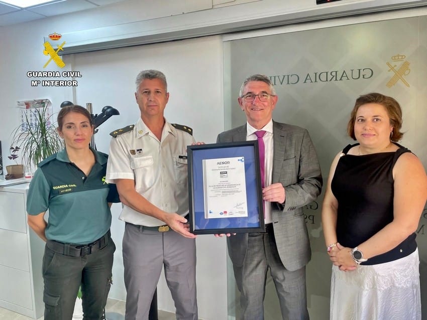 La Comandancia de la Guardia Civil de Badajoz logra la certificación AENOR para su sistema sanitario