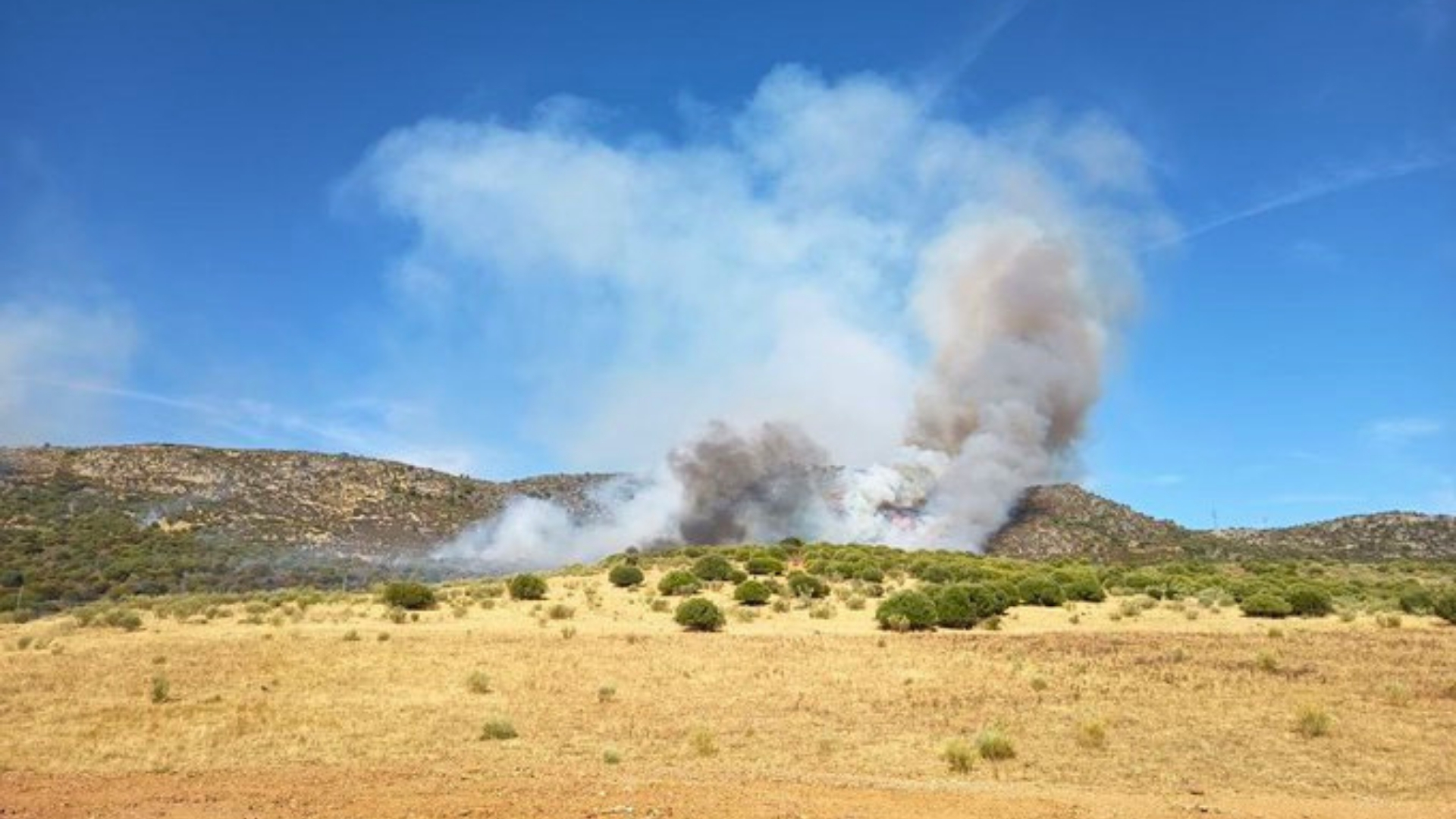 Incendio forestal en la Sierra de San Serván