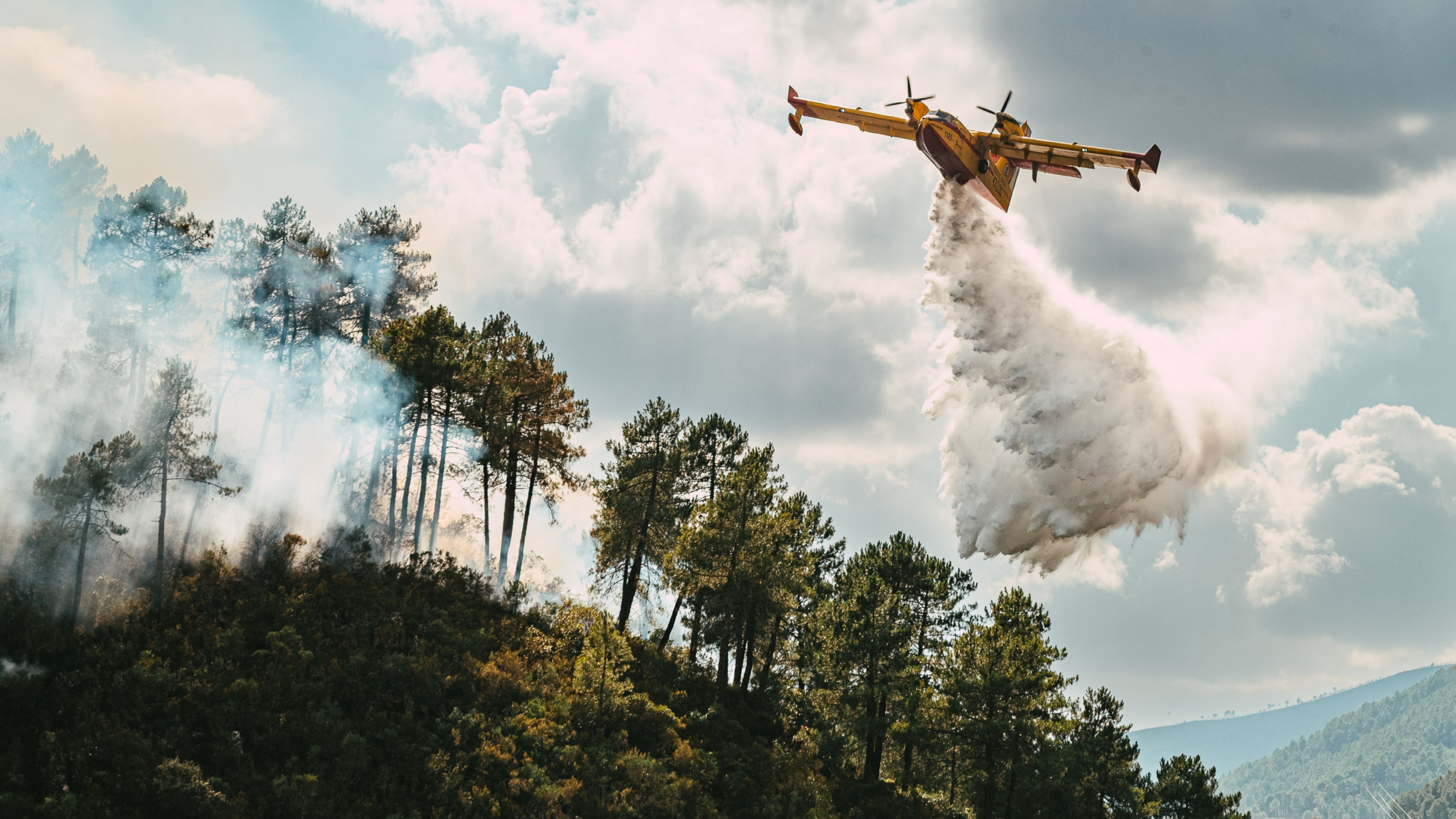 Medios aéreos en el incendio de Pinofranqueado