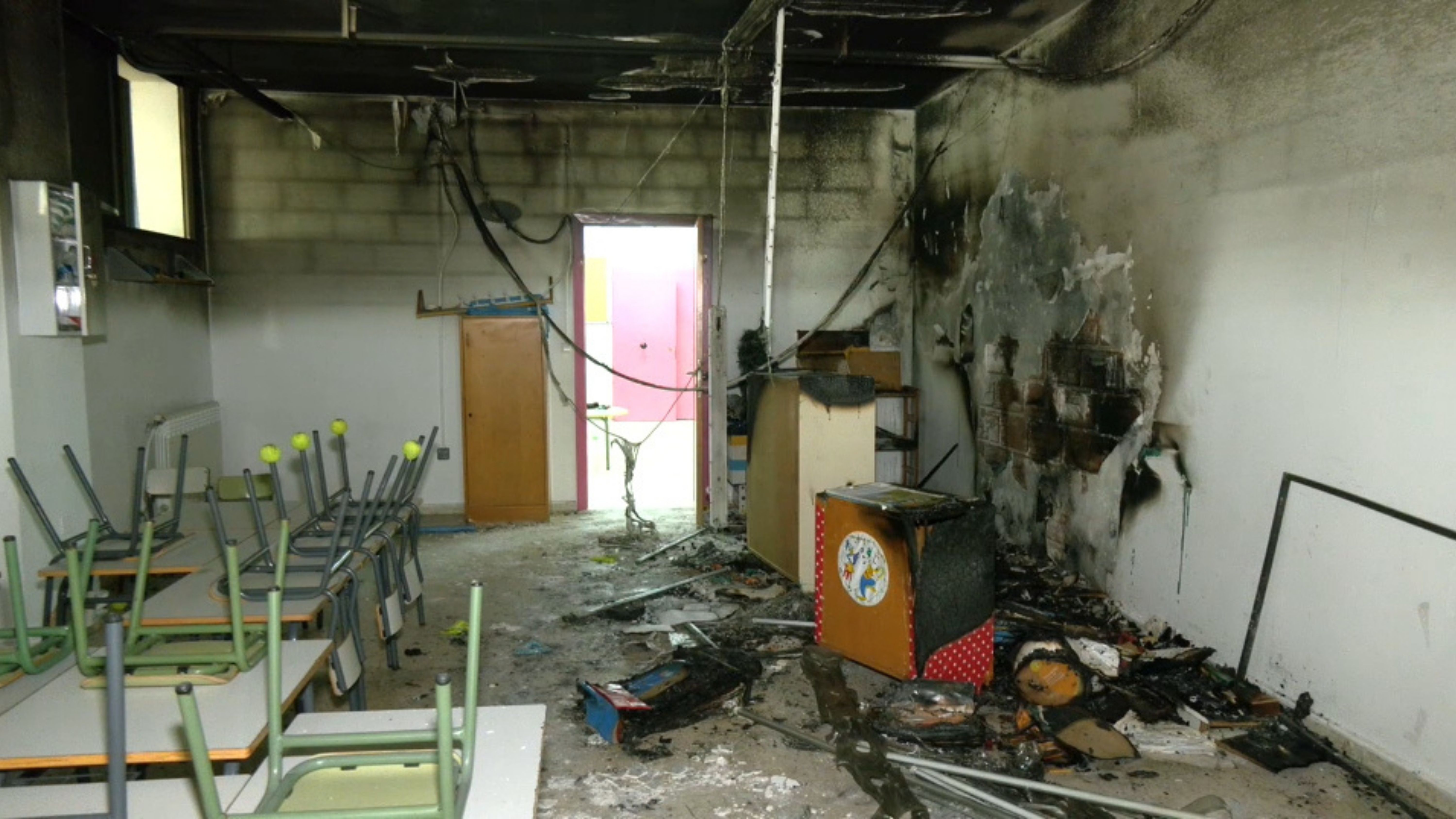 Aula quemada en el CEIP Guadiana de Badajoz