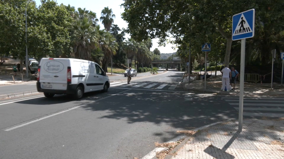 Paso de peatones en Cáceres.