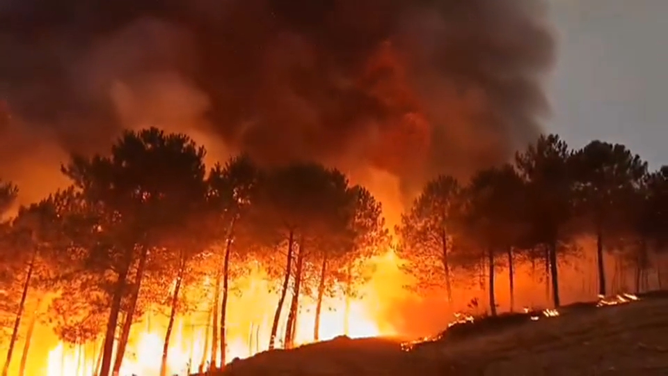 Incendio en Las Hurdes, en una imagen de archivo