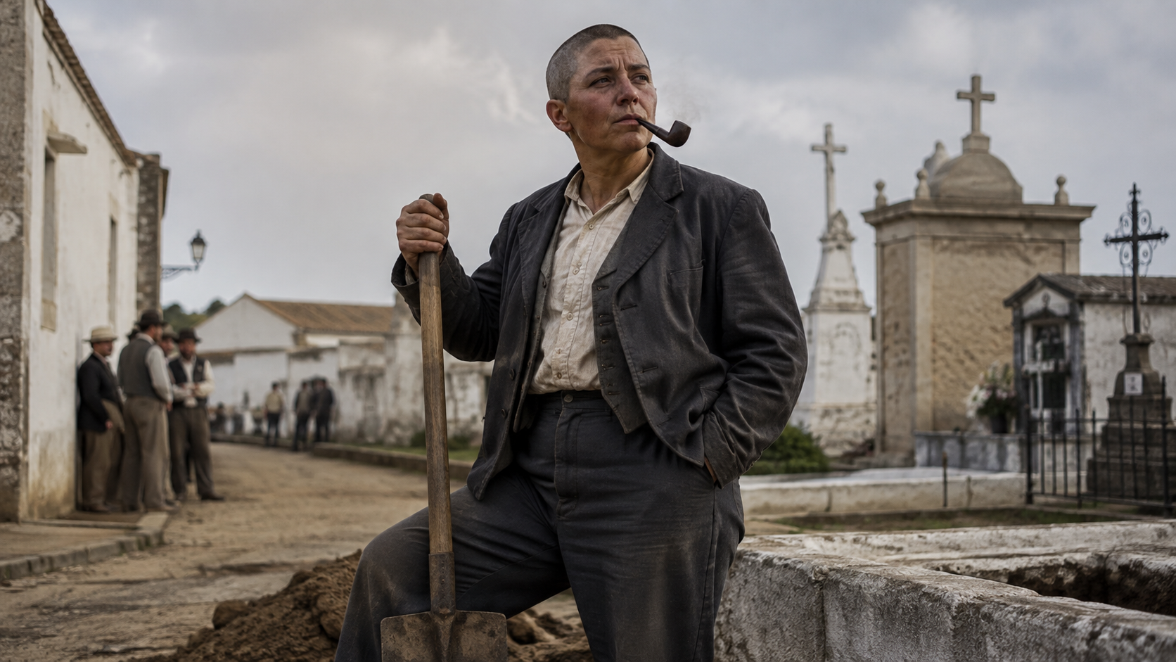 Recreación de la enterradora de Ribera del Fresno, un singular personaje que llamó la atención de la prensa en 1882.