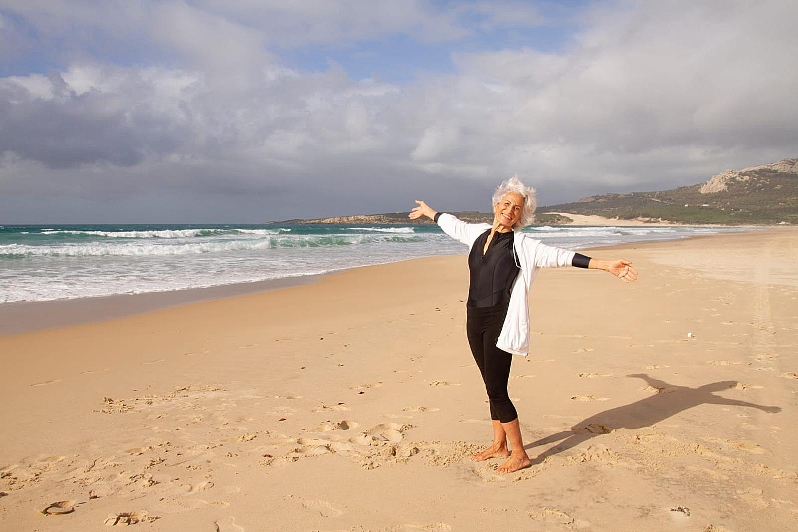 Guadalupe Ruíz-Giménez Aguilar en la playa