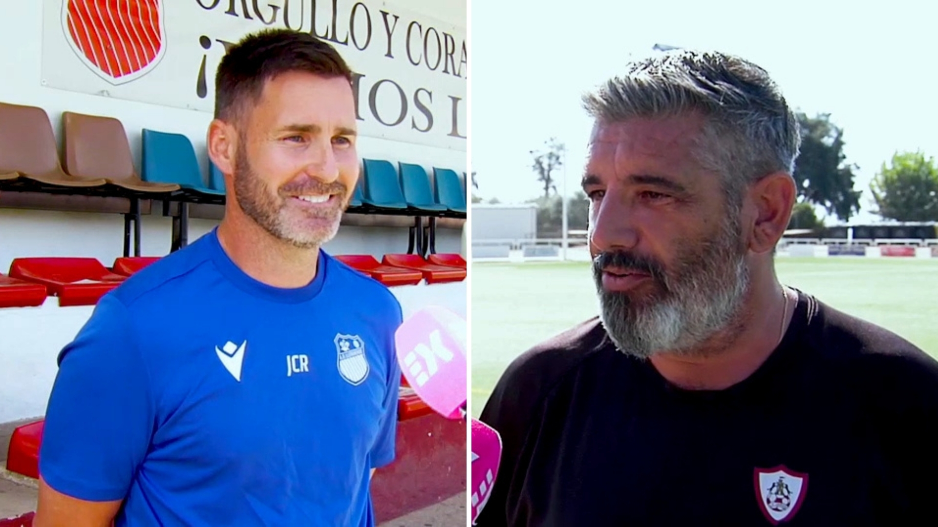 Juan Carlos Román. Entrenador Llerenense y Juan García. Entrenador Jaraíz
