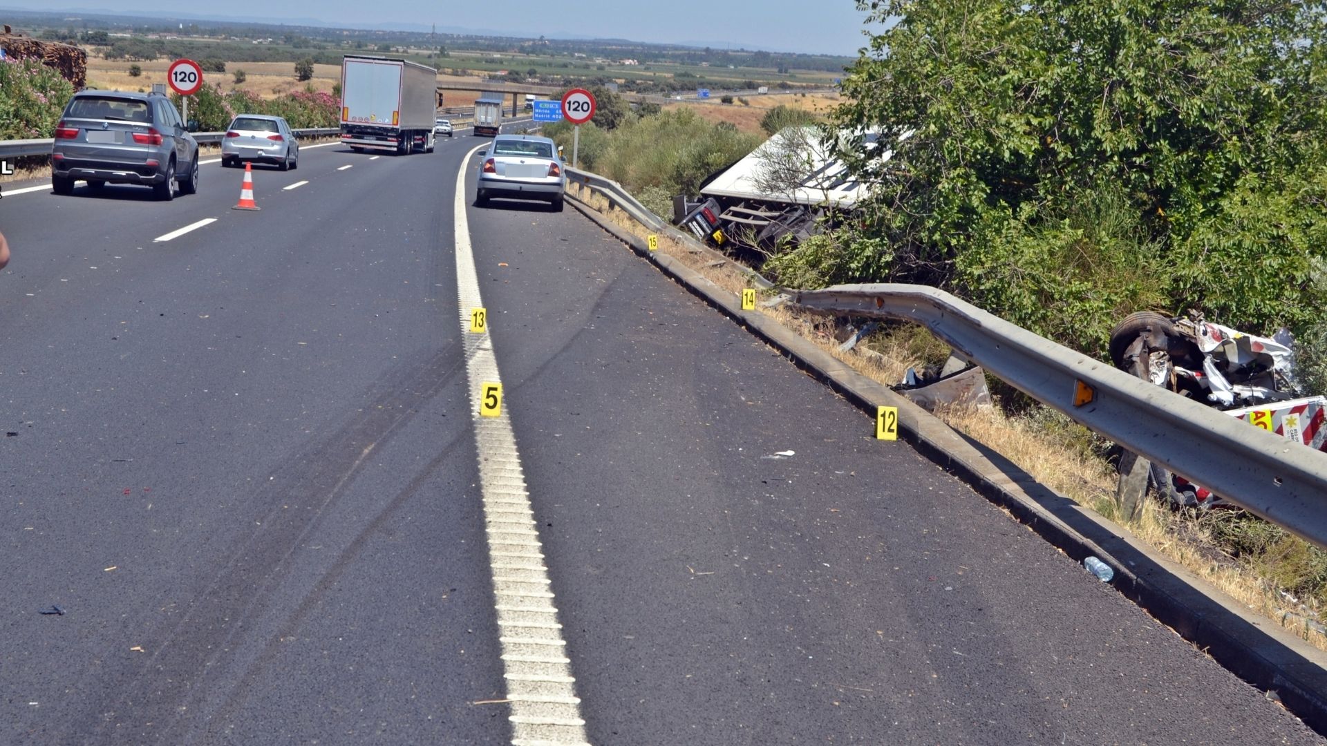 Accidente investigado por la Guardia Civil