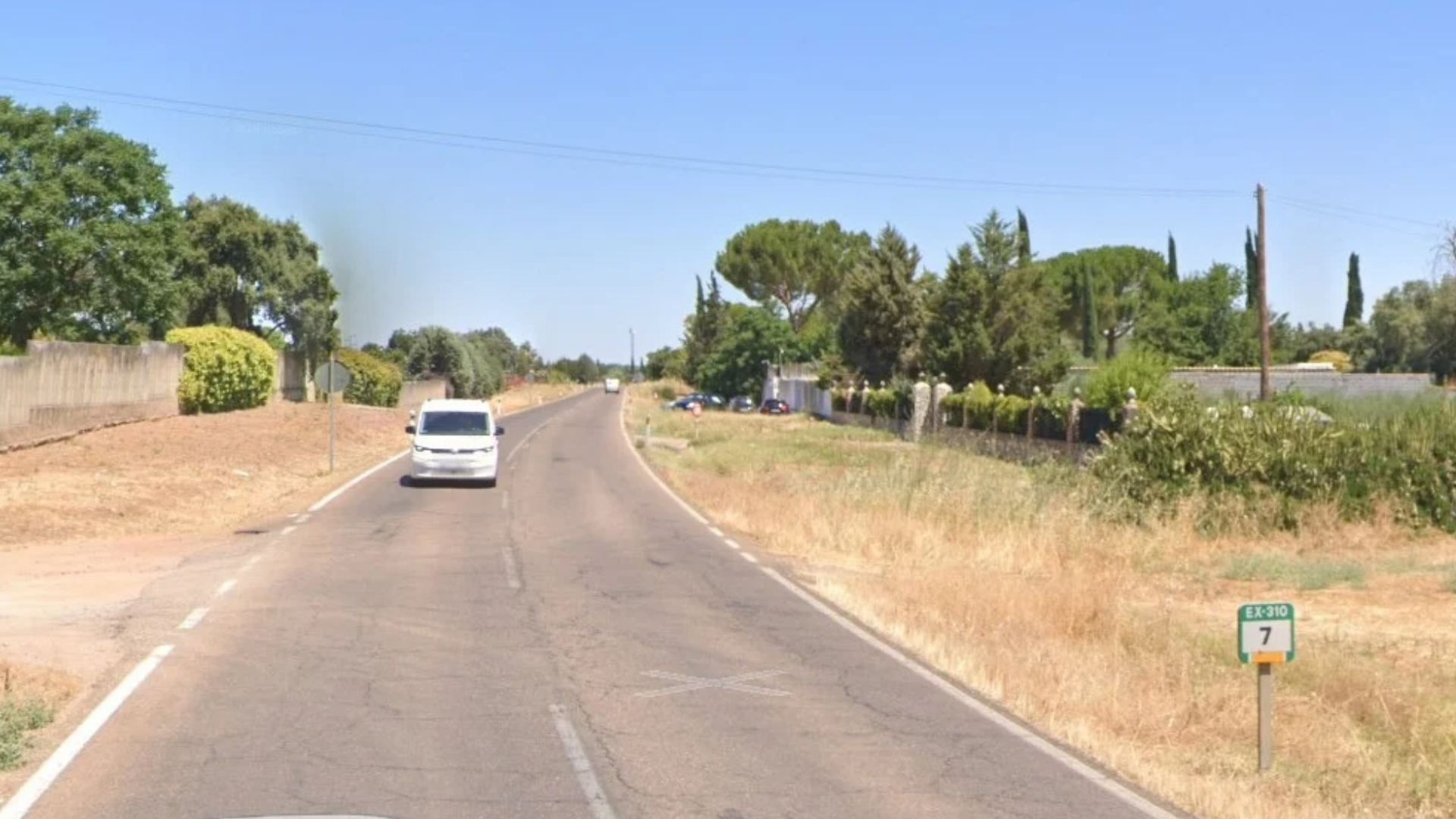 Km 7 de la EX-310 donde se ha producido el accidente