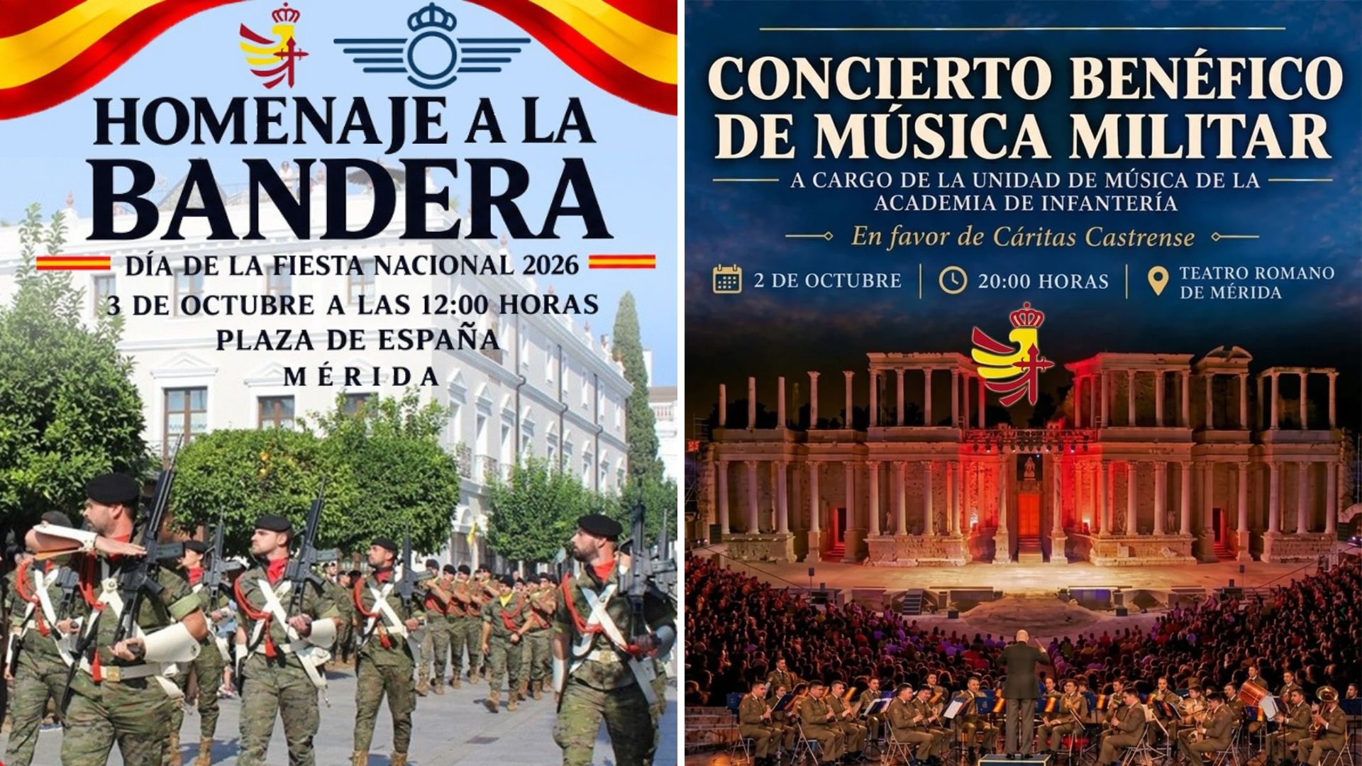 Mérida celebra la Fiesta Nacional con música y un desfile aéreo