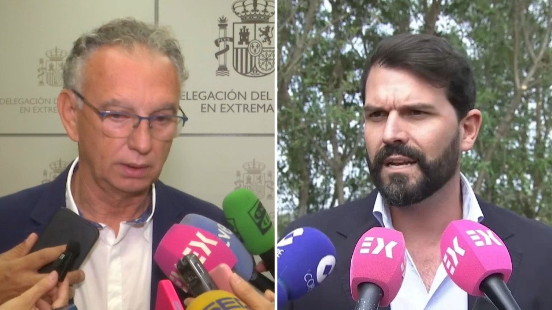 José Luis Quintana, delegado del Gobierno en Extremadura y Álvaro Sánchez Cotrina, secretario general del Psoe en Extremadura