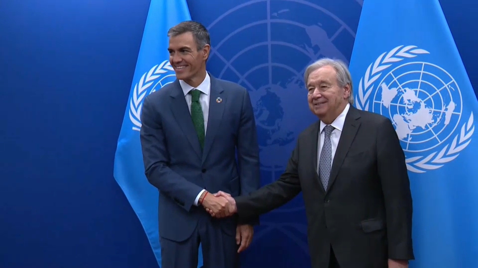 El presidente del Gobierno español, Pedro Sánchez, ha iniciado su agenda en la Asamblea General de Naciones Unidas con una reunión con el secretario general de la ONU, Antonio Guterres