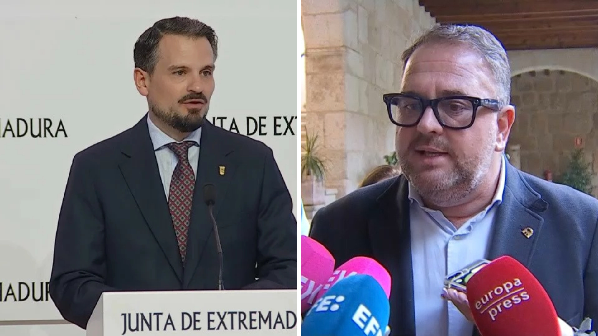 Abel Bautista, vicepresidente de la Junta de Extremadura y Antonio Rodríguez Osuna, alcalde de Mérida