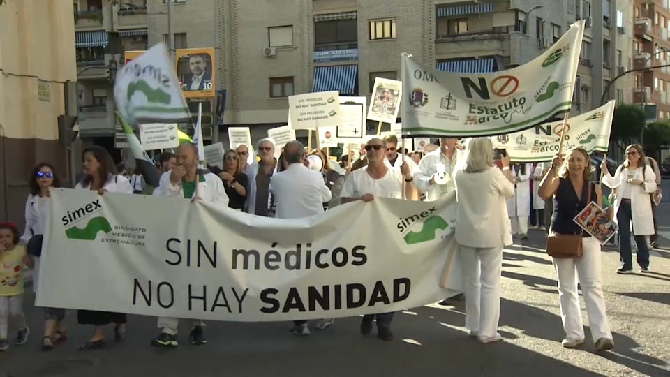 Protestas de médicos en Badajoz en una imagen de archivo