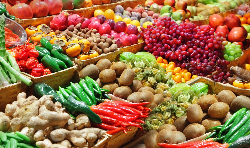 Frutas y verduras en el mercado