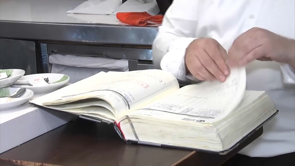 Libro de reservas de un restaurante