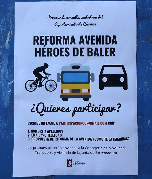 cartel de la consulta ciudadana del ayuntamiento cacereño