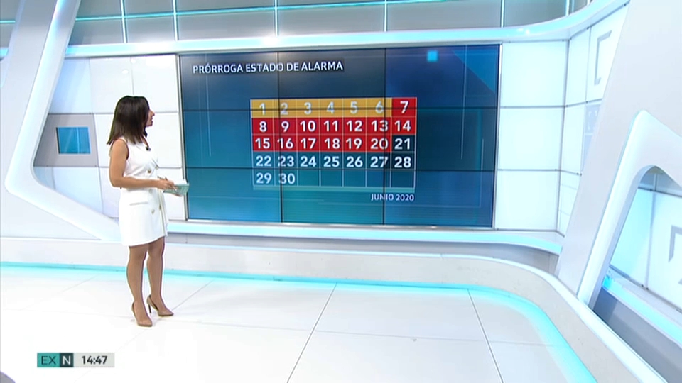Silvia Solano explica en la pantalla que la última prórroga termina el 20 de junio.