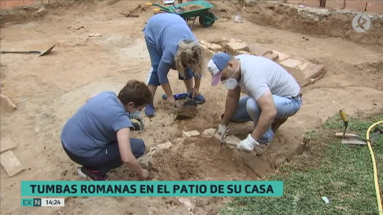 Imagen del descubrimiento arqueológico en la casa familiar
