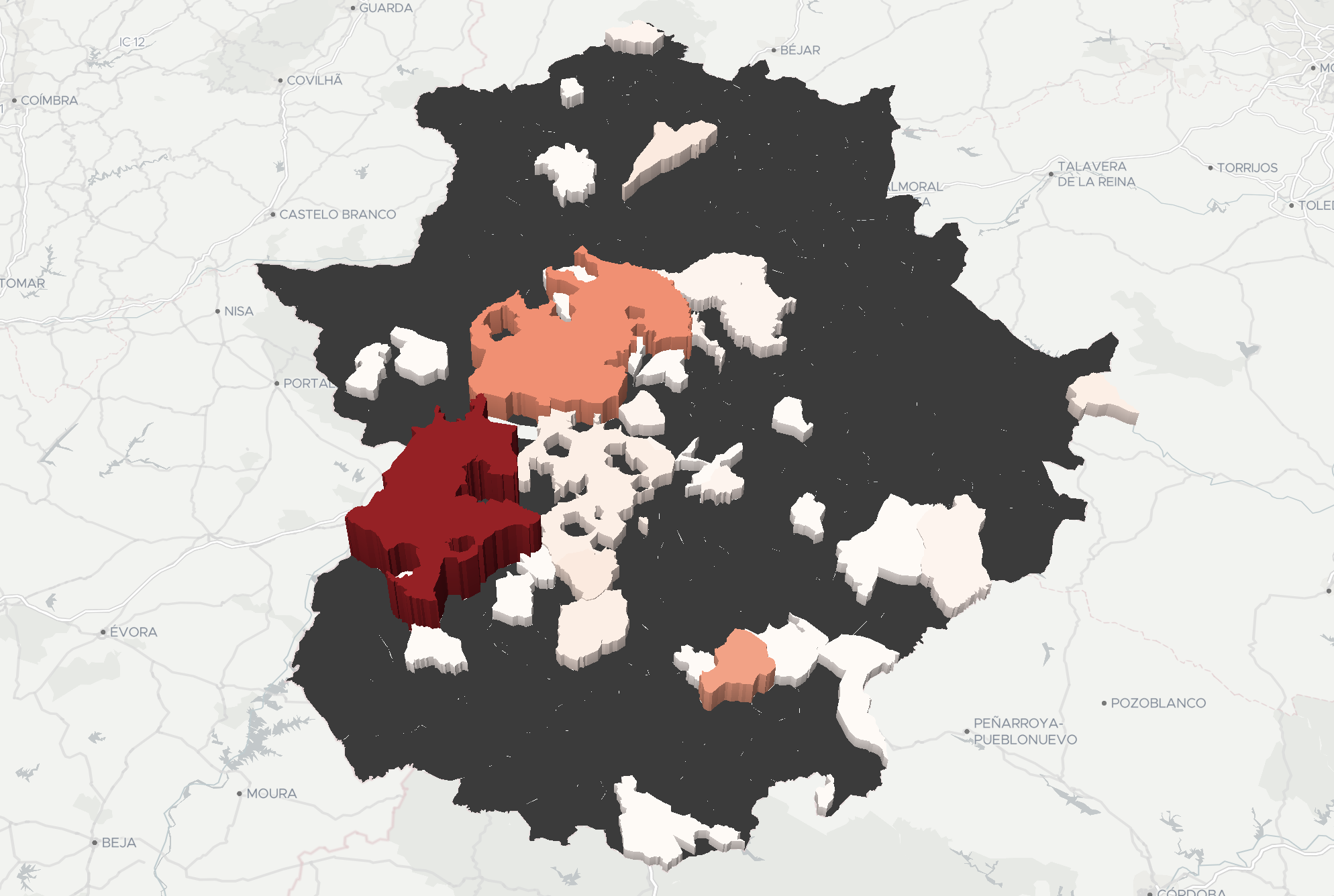 Mapa de casos de COVID-19 por municipios
