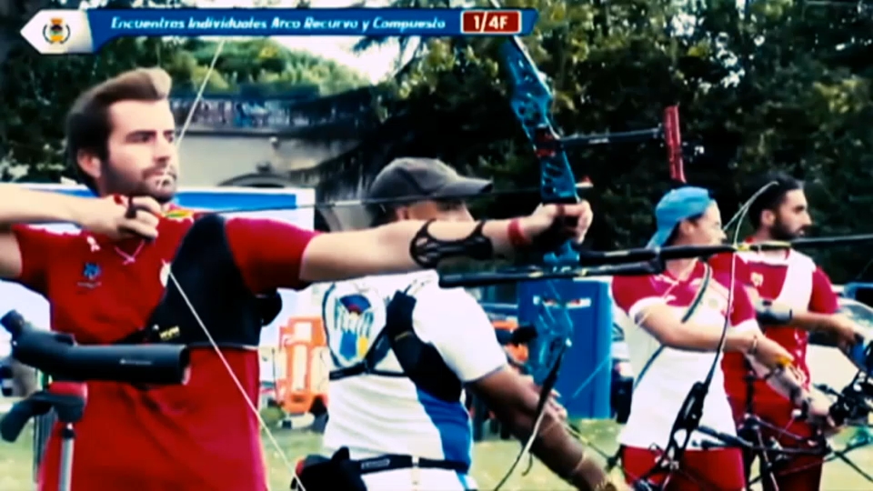 Yiyo Fernández durante el Campeonato de España de tiro con arco