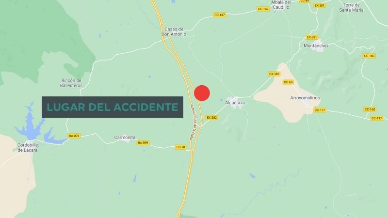 Lugar del accidente mortal
