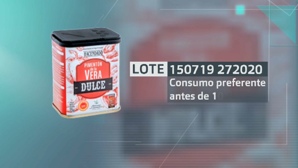 Pimentón de la Vera dulce. Lote retirado